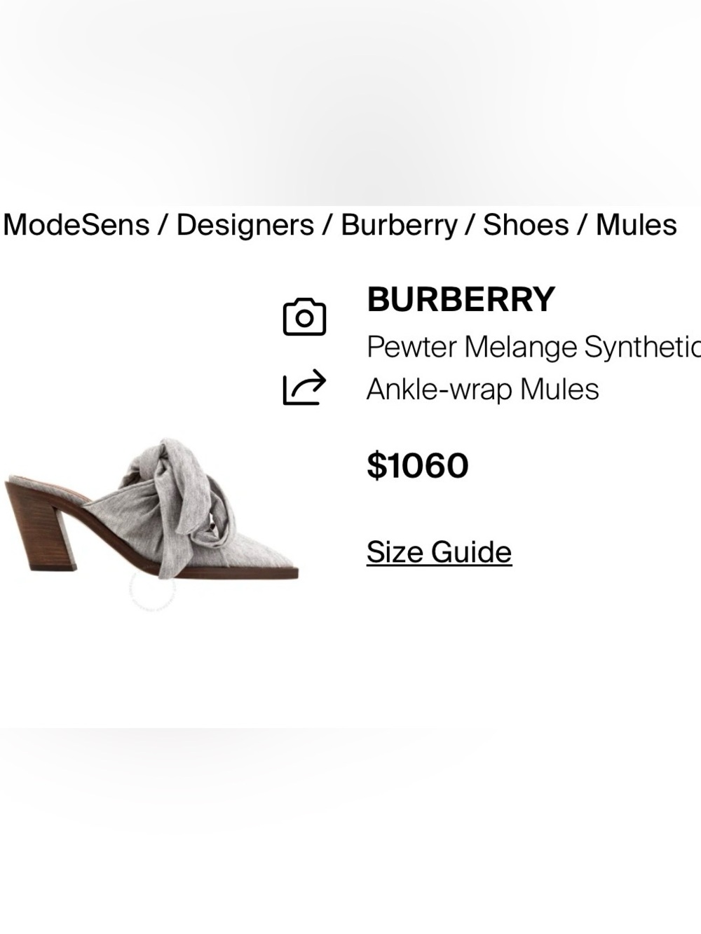 Burberry Light Gray Tie-Wrap Block Heel Sandal EU 38 - Picture 8 of 9
